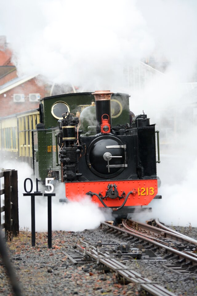 Locomotive steam moving