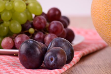 Plum grapes fruits