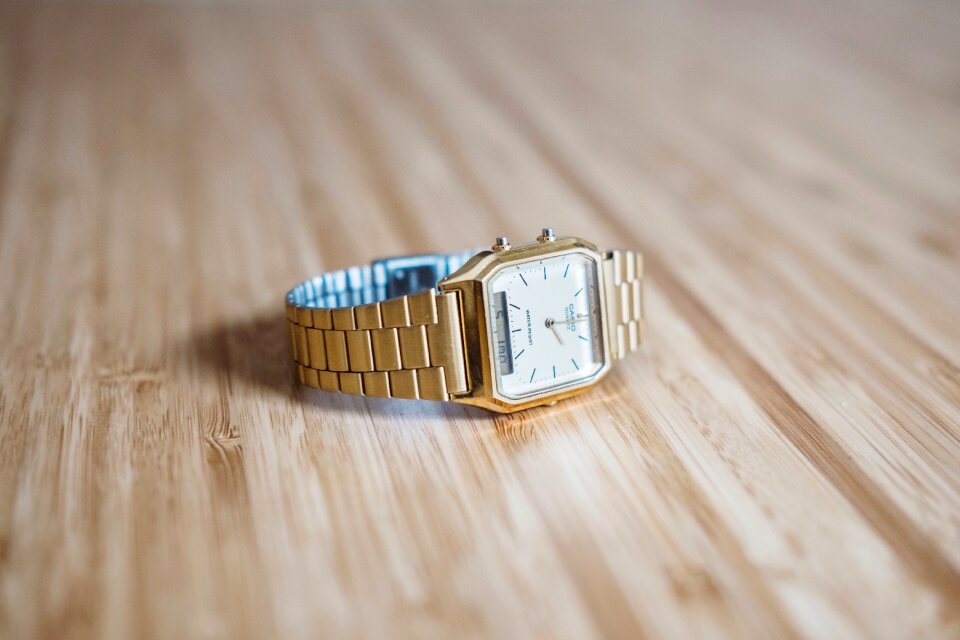 Accessory wooden brown watch