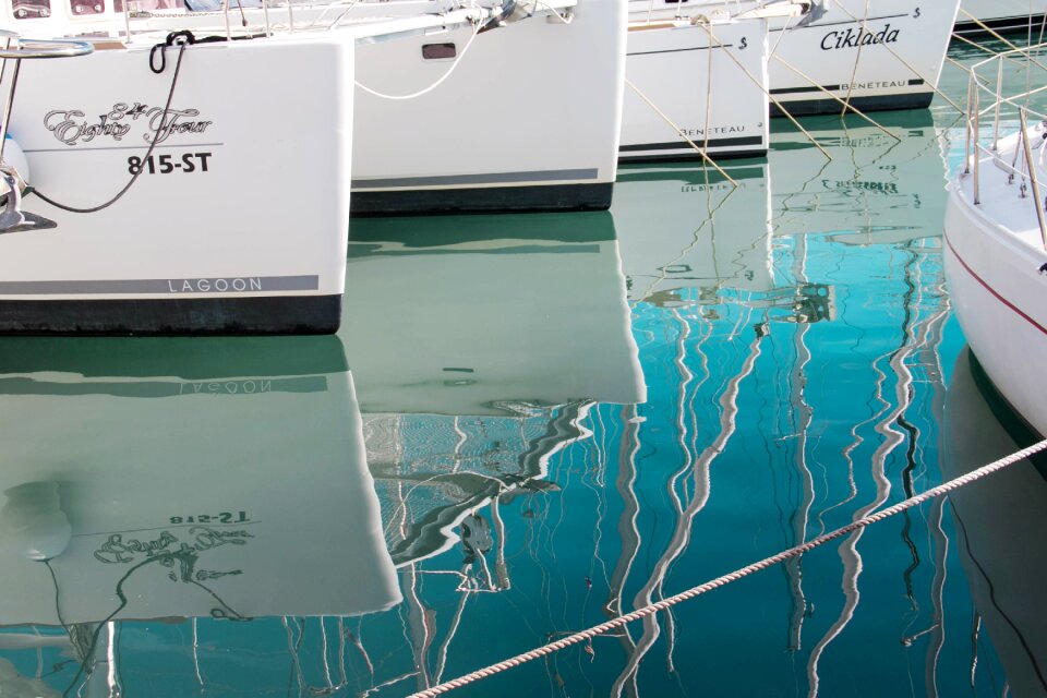 Yachts reflection boat photo