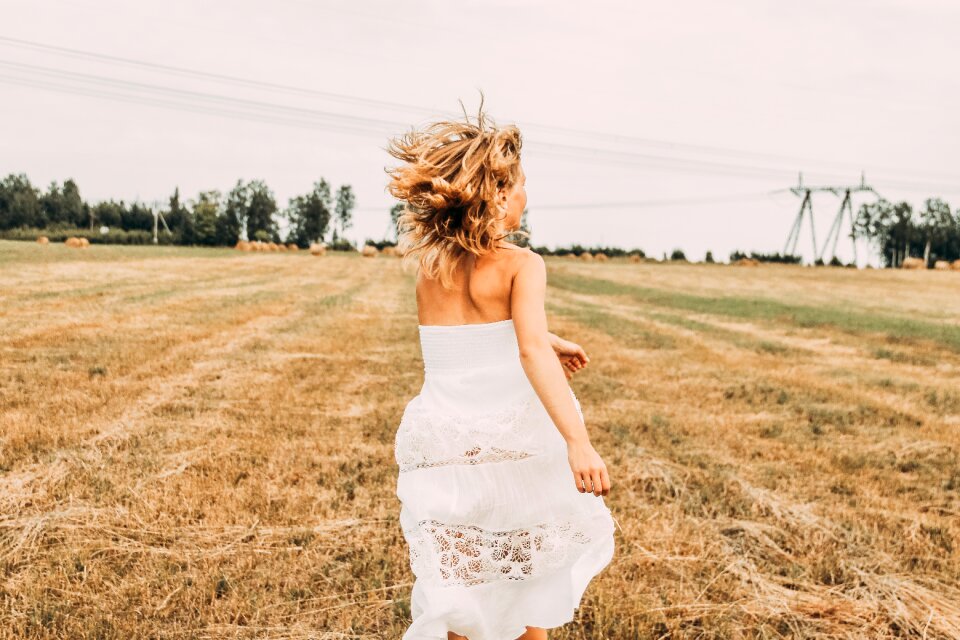 Hair blonde grass photo