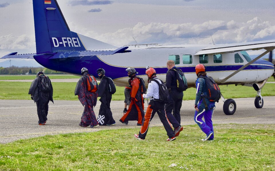Airport group of people sport