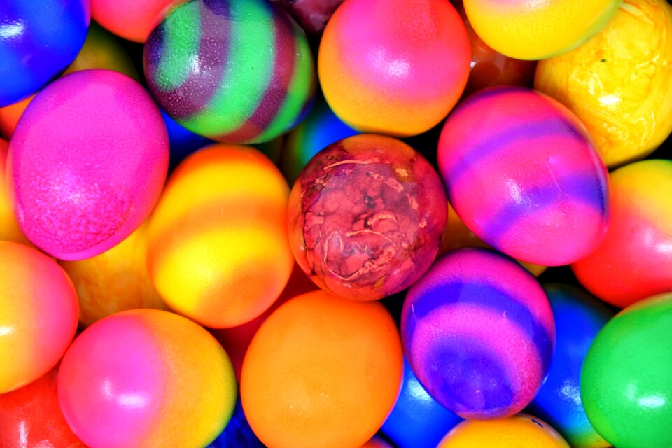 Boiled eggs easter colored eggs