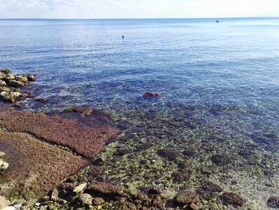 Clear water rocks sicily photo