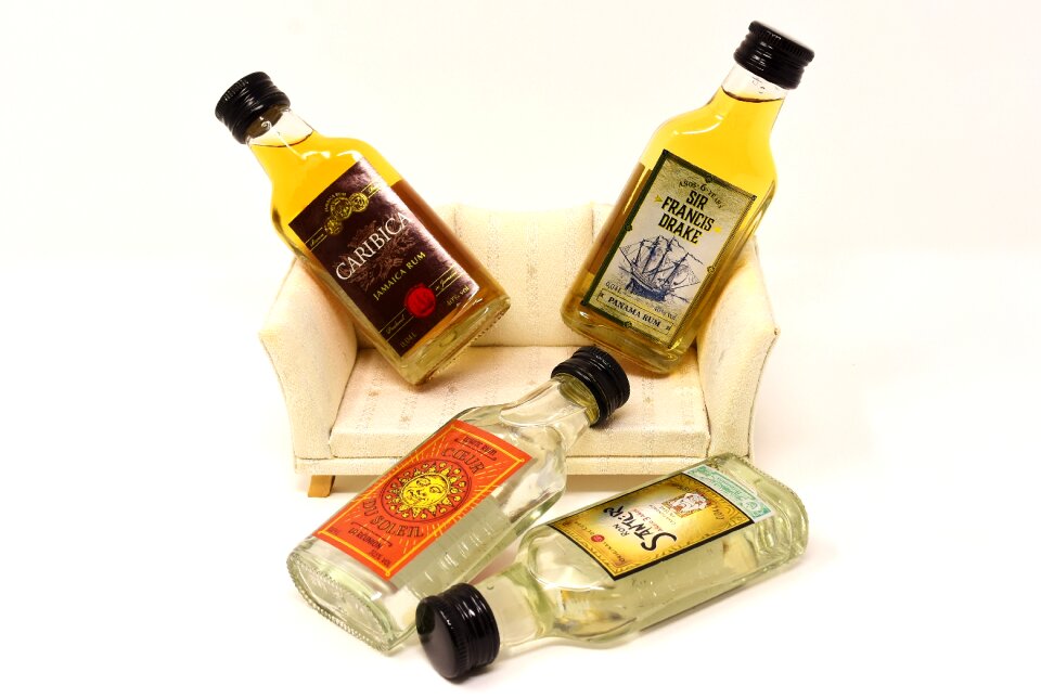 Alcohol bottles different origin