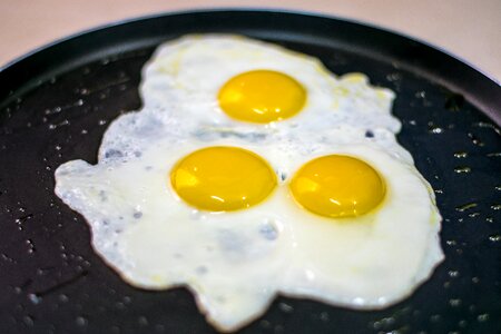 Morning breakfast sunny side up eggs yolk photo