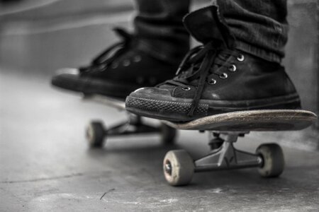 Skateboard thrasher sneakers photo