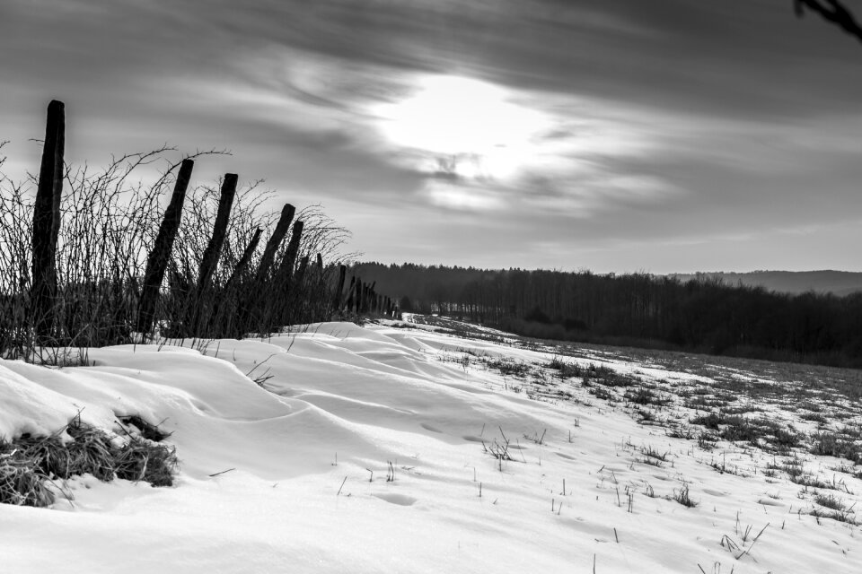 Snow panorama sky