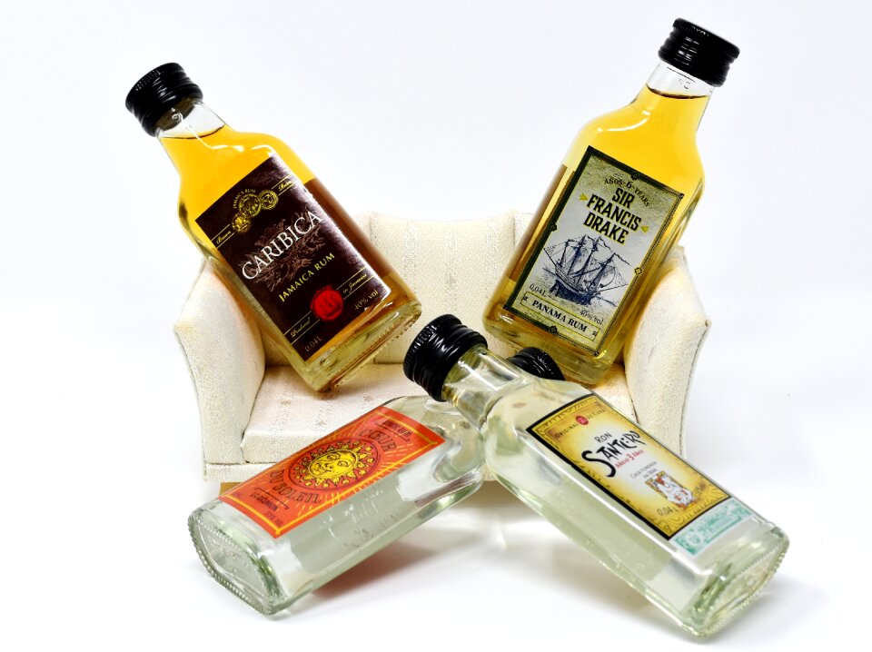 Alcohol bottles different origin
