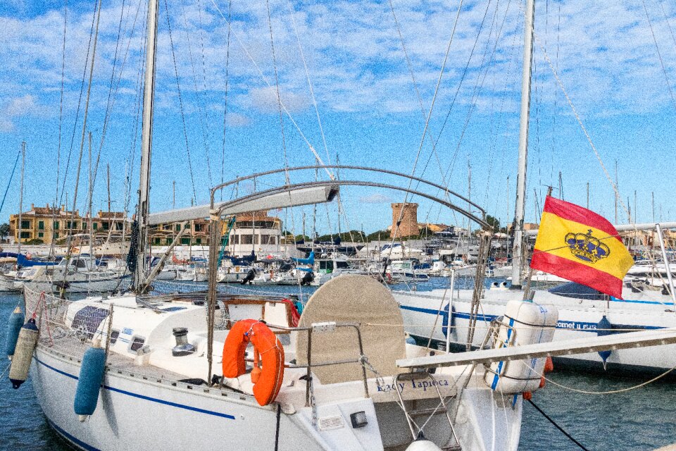 Sea port sailing boat