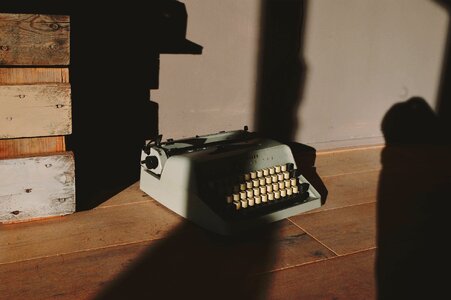 Typewriter wood floor