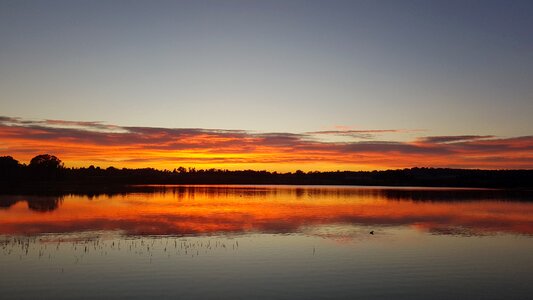 Sun set dam water