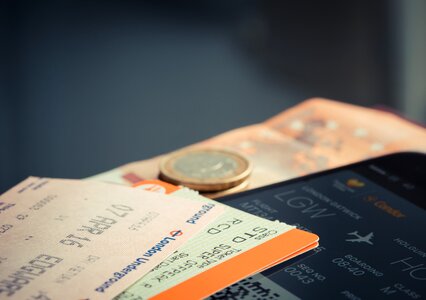 Passes boarding plane