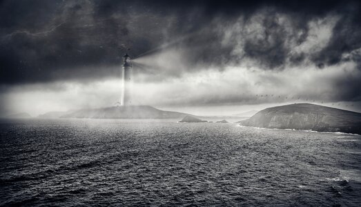 Lighthouse photomontage fog