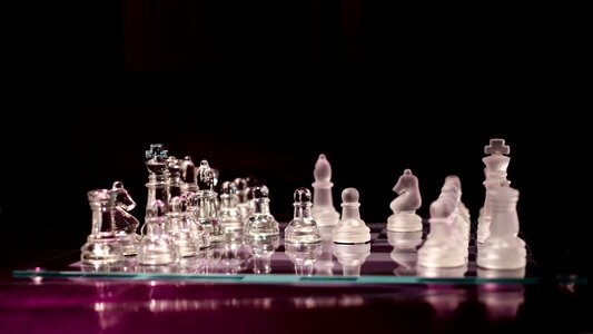 Chess pieces strategy board game photo