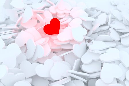 Red hearts postcard