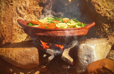 Outdoor fire sparks photo