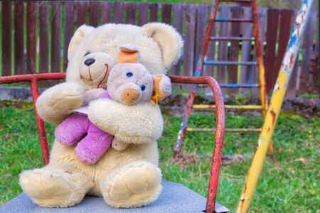 Teddy bear colorful playground photo