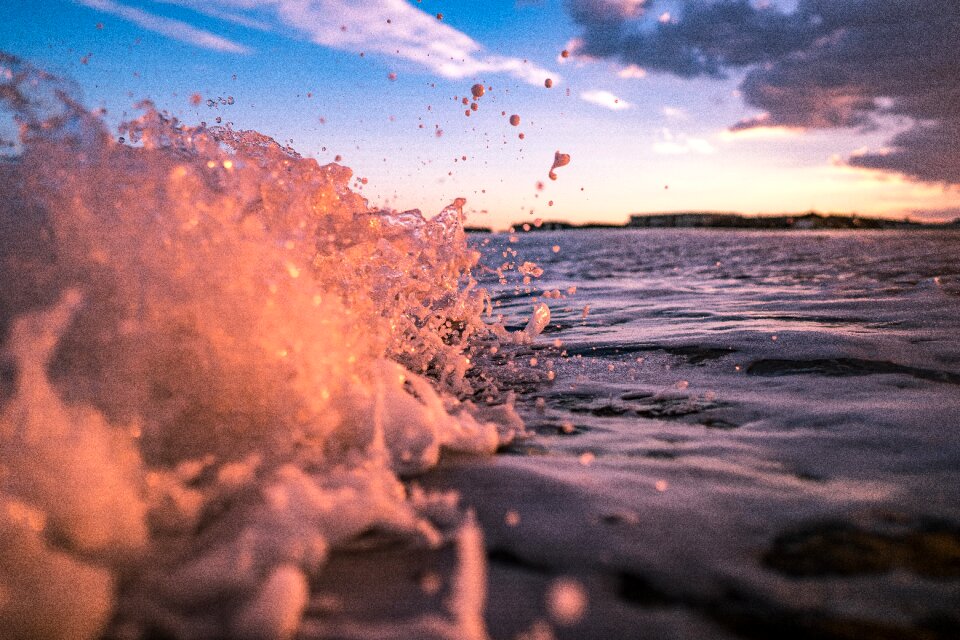 Waves splash nature