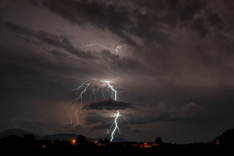 Flash sky night thunderstorm