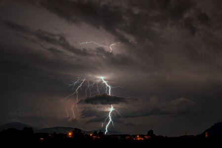 Flash sky night thunderstorm photo
