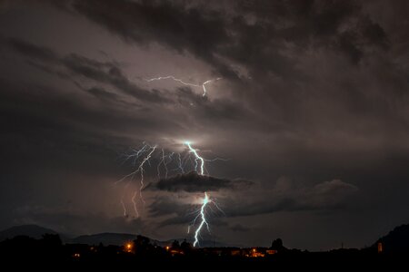 Flash sky night thunderstorm