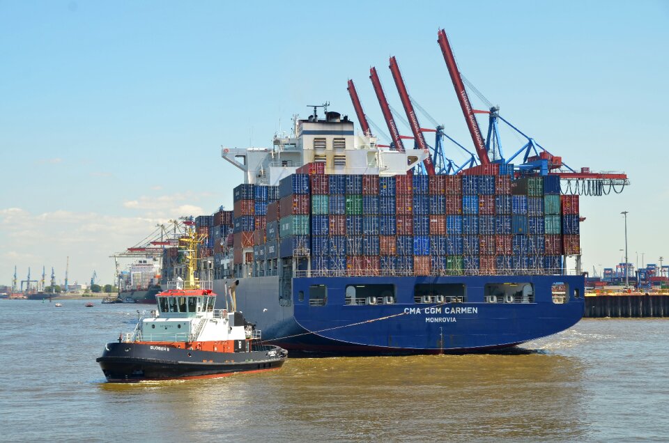Hanseatic city port of hamburg ship