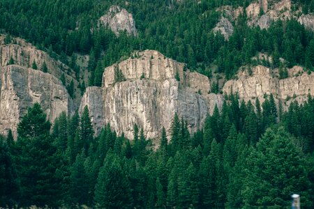 Cliff rocks forests
