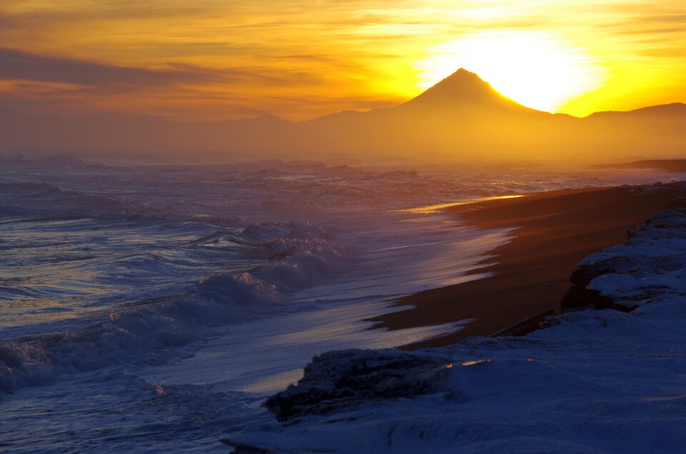 Volcano beach rocks photo