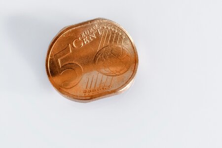 Currency five cents loose change photo