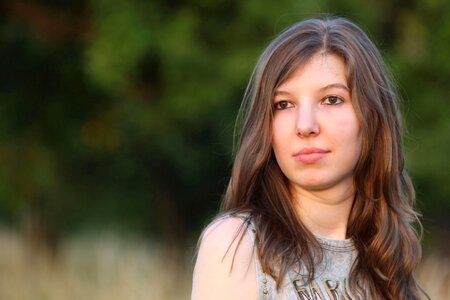 Young woman of course human