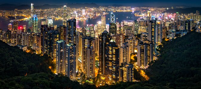 City skyline hong kong photo