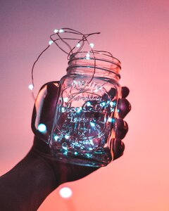 Glass jar string photo
