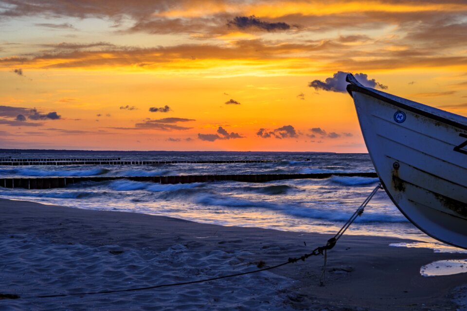 Dusk sea sun