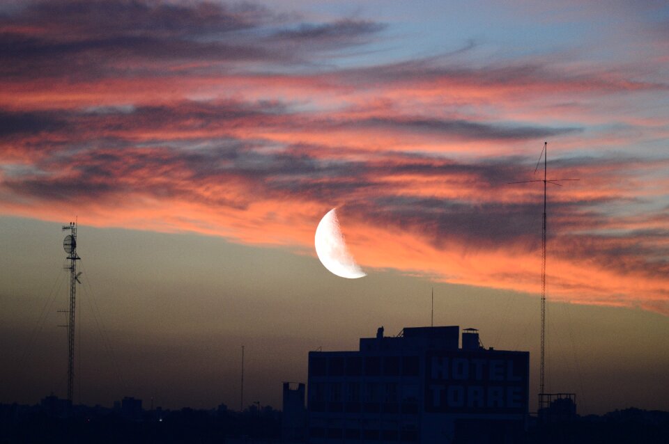 Clouds beauty half moon