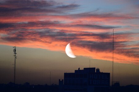 Clouds beauty half moon