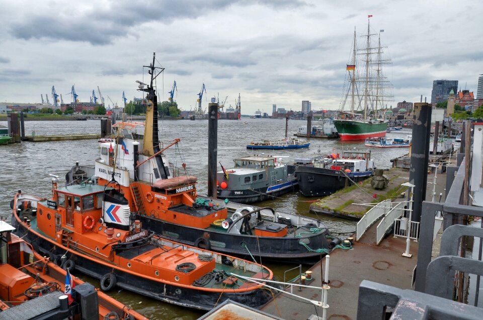 Hanseatic city port of hamburg ship
