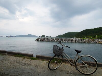 Bike cloudy sea