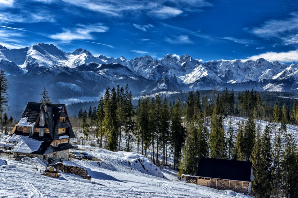 Snow mountains winter