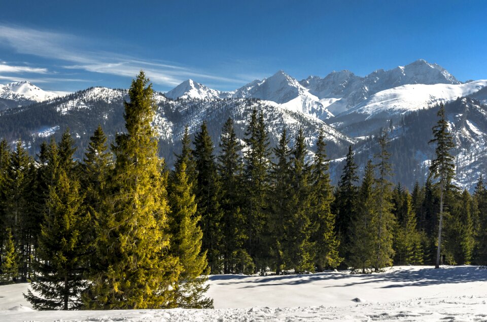 Snow mountains winter