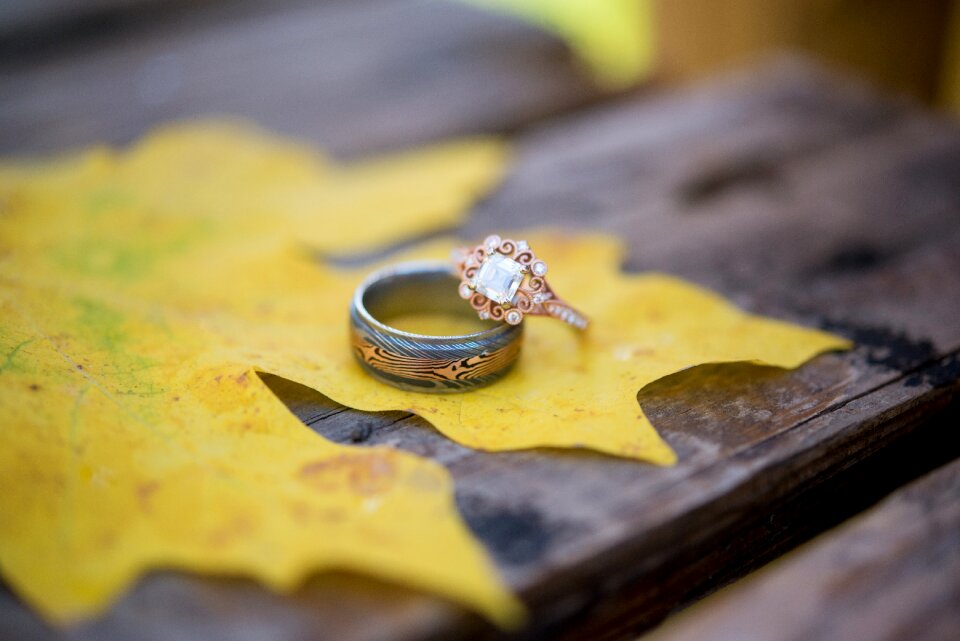 Wedding rings marriage leaf