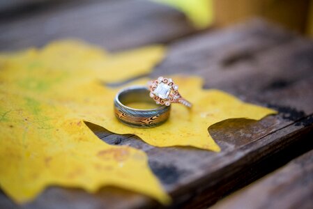 Wedding rings marriage leaf