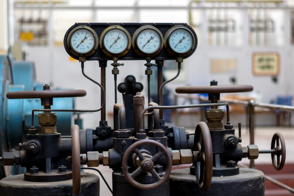 Hand wheels valves industrial plant