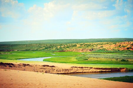 Gol playing in the sand river