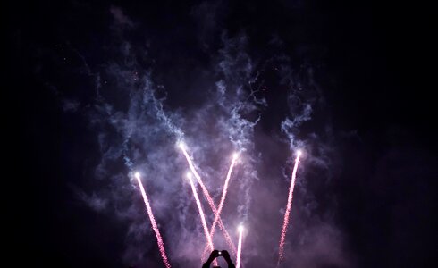 Dark night fireworks