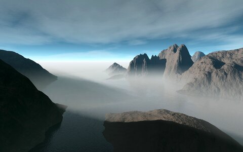 Misty misty morning panoramic
