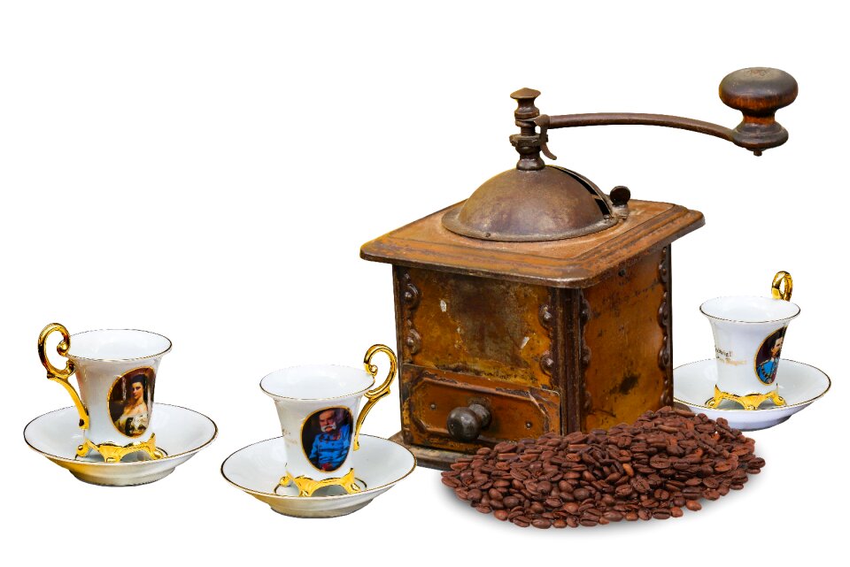 Enjoy coffee beans coffee cup