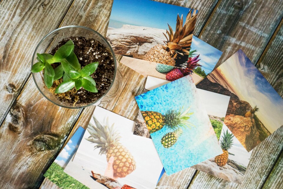 Wooden table flowerpot