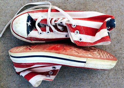Stars and stripes footwear aged photo