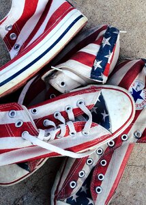 Stars and stripes footwear aged photo